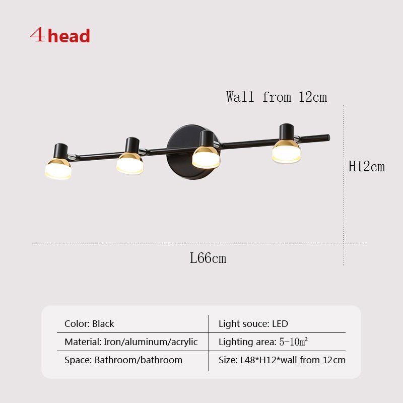 LED Wall Lamp Mirror Headlight Bathroom Bedroom - Casatrail.com