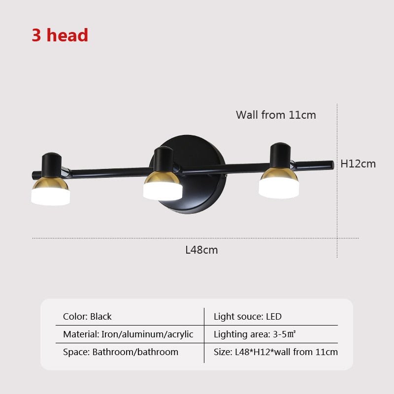 LED Wall Lamp Mirror Headlight Bathroom Bedroom - Casatrail.com