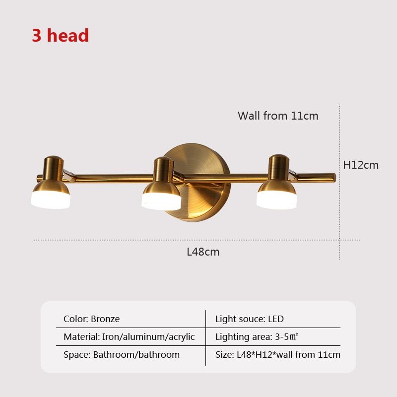 LED Wall Lamp Mirror Headlight Bathroom Bedroom - Casatrail.com