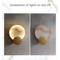 Thumbnail for LED Wall Lamp with Marble Design and Gold Accents - Casatrail.com