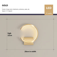 Thumbnail for LED Wall Light in Black, White, and Golden Shades - Casatrail.com