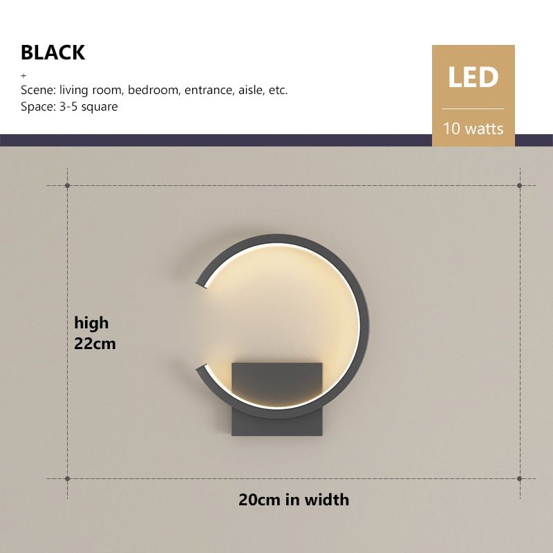 LED Wall Light in Black, White, and Golden Shades - Casatrail.com