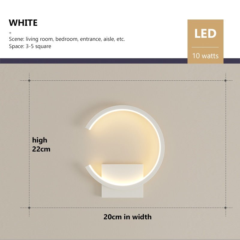 LED Wall Light in Black, White, and Golden Shades - Casatrail.com