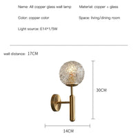 Thumbnail for LED Wall Light with Gold Copper Glass Decor - Casatrail.com