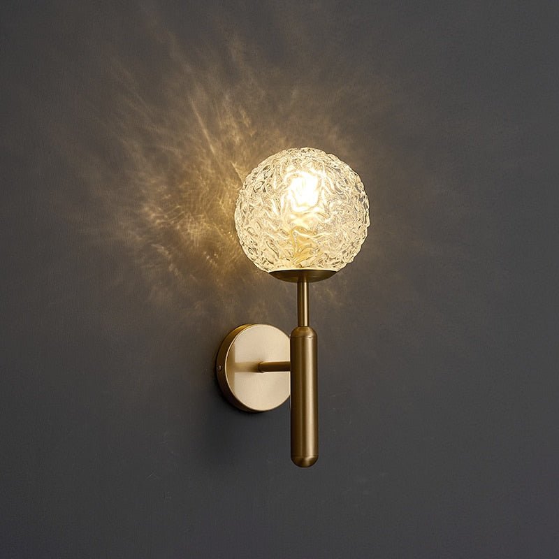 LED Wall Light with Gold Copper Glass Decor - Casatrail.com
