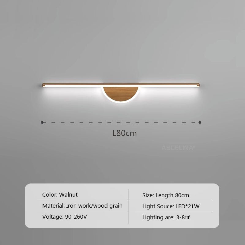 LED Walnut Wood Wall Light for Bedroom and Bathroom - Casatrail.com