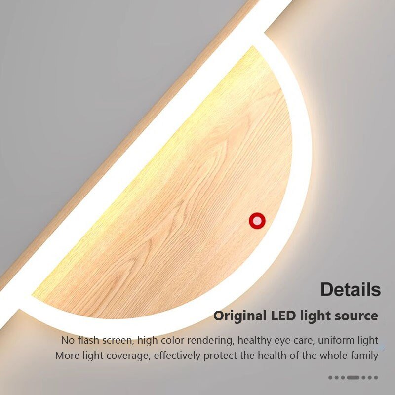 LED Walnut Wood Wall Light for Bedroom and Bathroom - Casatrail.com