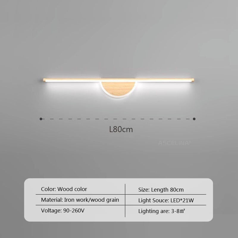 LED Walnut Wood Wall Light for Bedroom and Bathroom - Casatrail.com