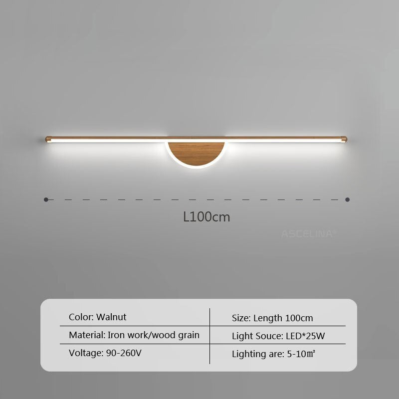 LED Walnut Wood Wall Light for Bedroom and Bathroom - Casatrail.com