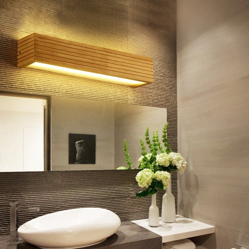 Led Wooden Mirror Wall Lamps Bathroom Vanity Lights - Casatrail.com