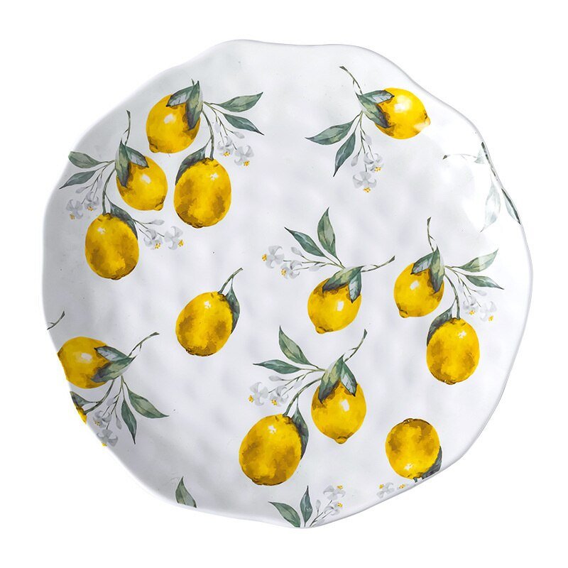 Lemon Ceramic Dinner Plates Irregular Salad Platter - Casatrail.com