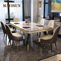 Thumbnail for Light Luxury Dining Room Sets with Marble Tabletop - Casatrail.com