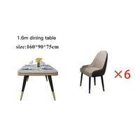 Thumbnail for Light Luxury Dining Room Sets with Marble Tabletop - Casatrail.com