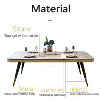 Thumbnail for Light Luxury Dining Room Sets with Marble Tabletop - Casatrail.com