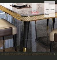 Thumbnail for Light Luxury Dining Room Sets with Marble Tabletop - Casatrail.com