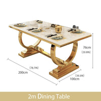 Thumbnail for Light Luxury Kitchen Table with Stainless Steel Frame - Casatrail.com