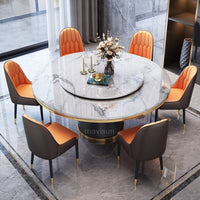 Thumbnail for Light Luxury Marble Dining Table And Chair Combination With Turntable - Casatrail.com