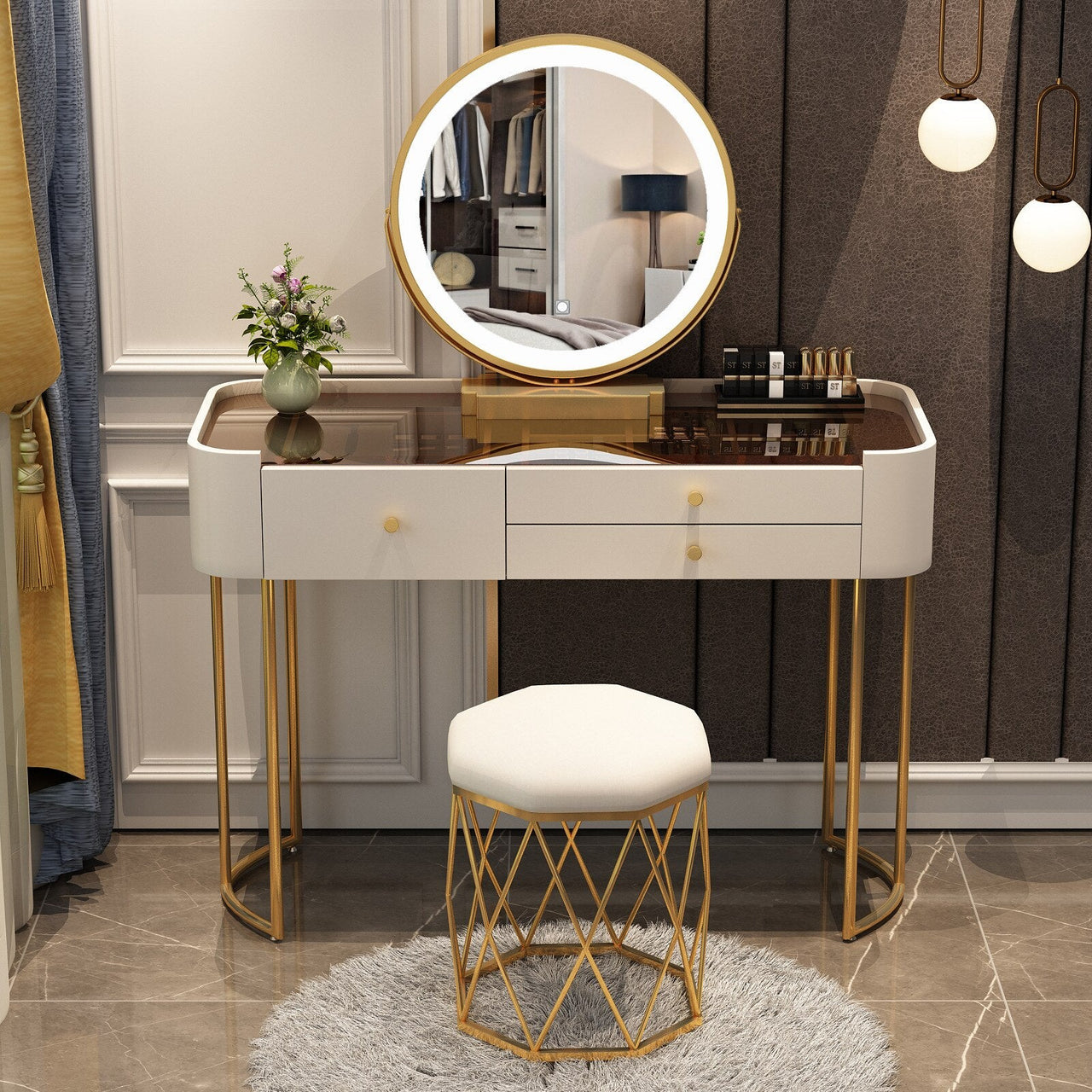 Light Luxury Rock Board Bedroom Dressing Table - Casatrail.com