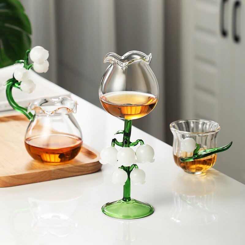 Lily of The Valley Series Transparent Glass Goblet - Casatrail.com