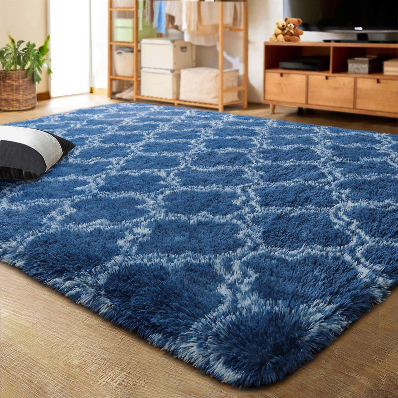 Living Room Carpets Luxury Shag Area Rug Modern Indoor Plush Fluffy Rugs - Casatrail.com