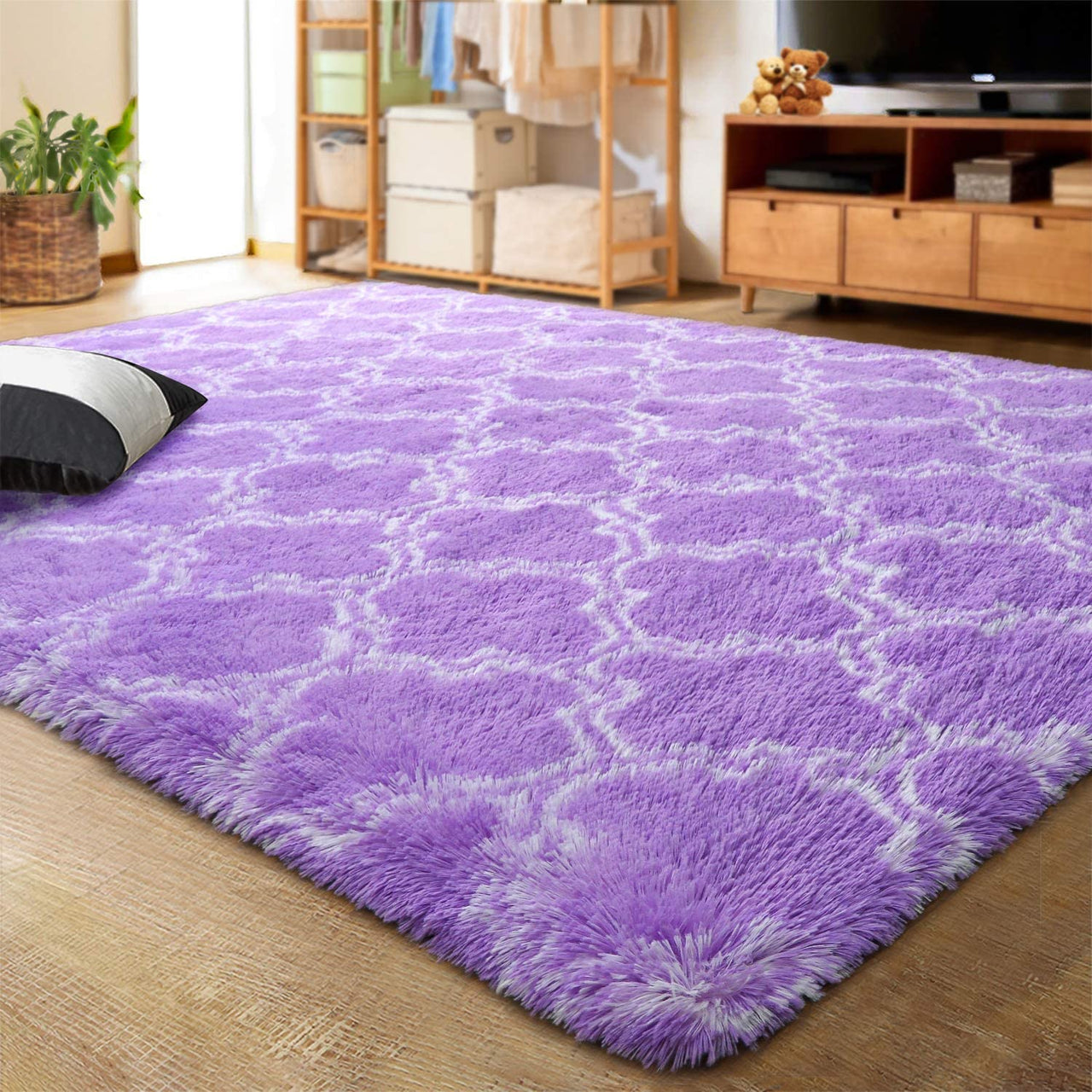 Living Room Carpets Luxury Shag Area Rug Modern Indoor Plush Fluffy Rugs - Casatrail.com