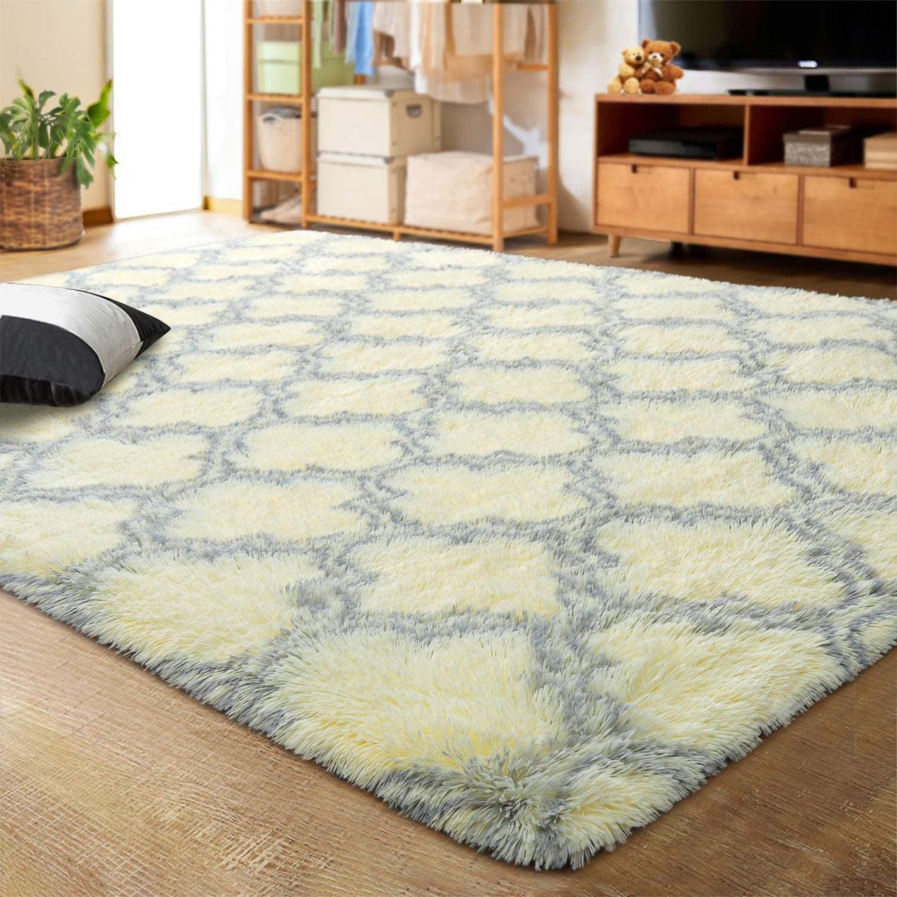 Living Room Carpets Luxury Shag Area Rug Modern Indoor Plush Fluffy Rugs - Casatrail.com