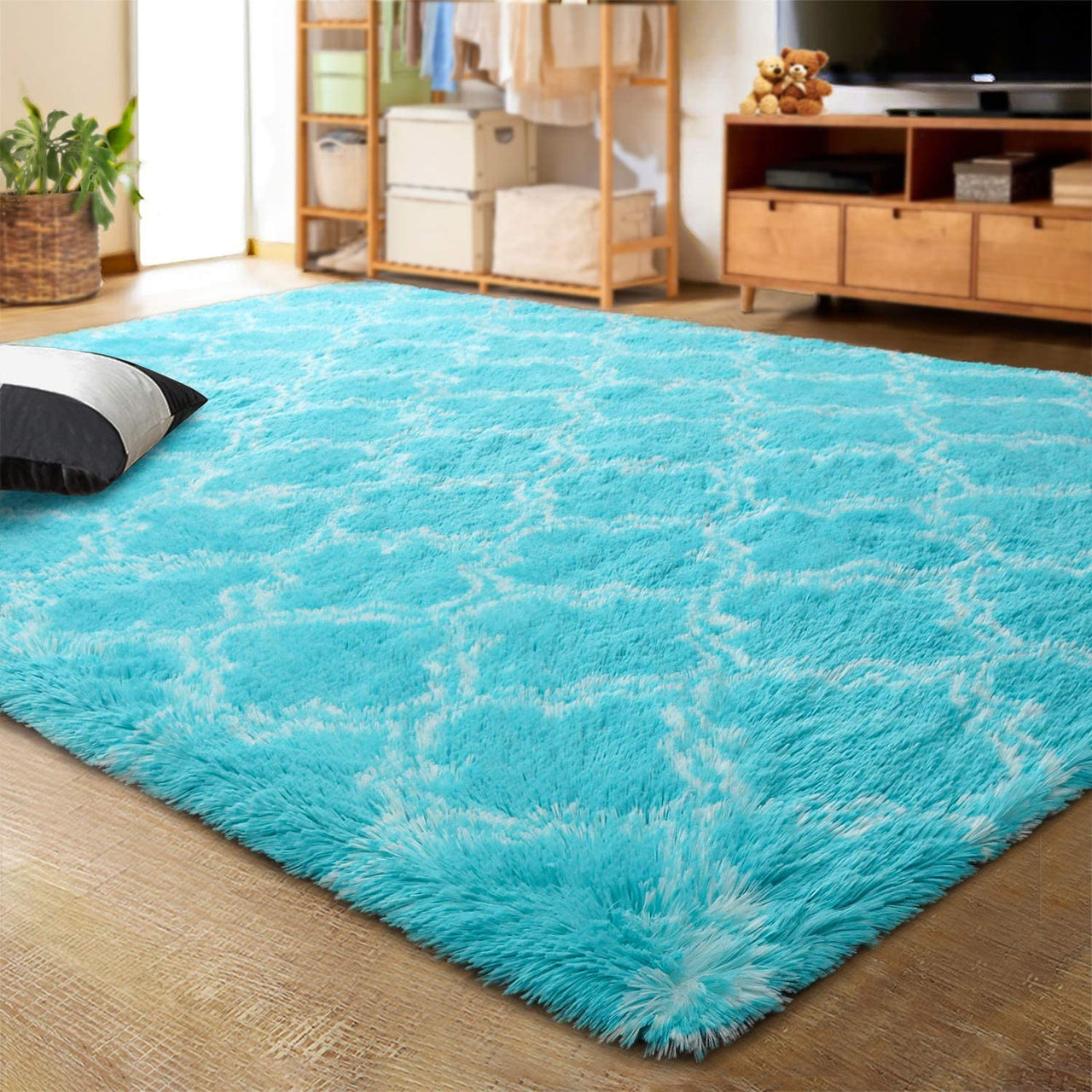 Living Room Carpets Luxury Shag Area Rug Modern Indoor Plush Fluffy Rugs - Casatrail.com