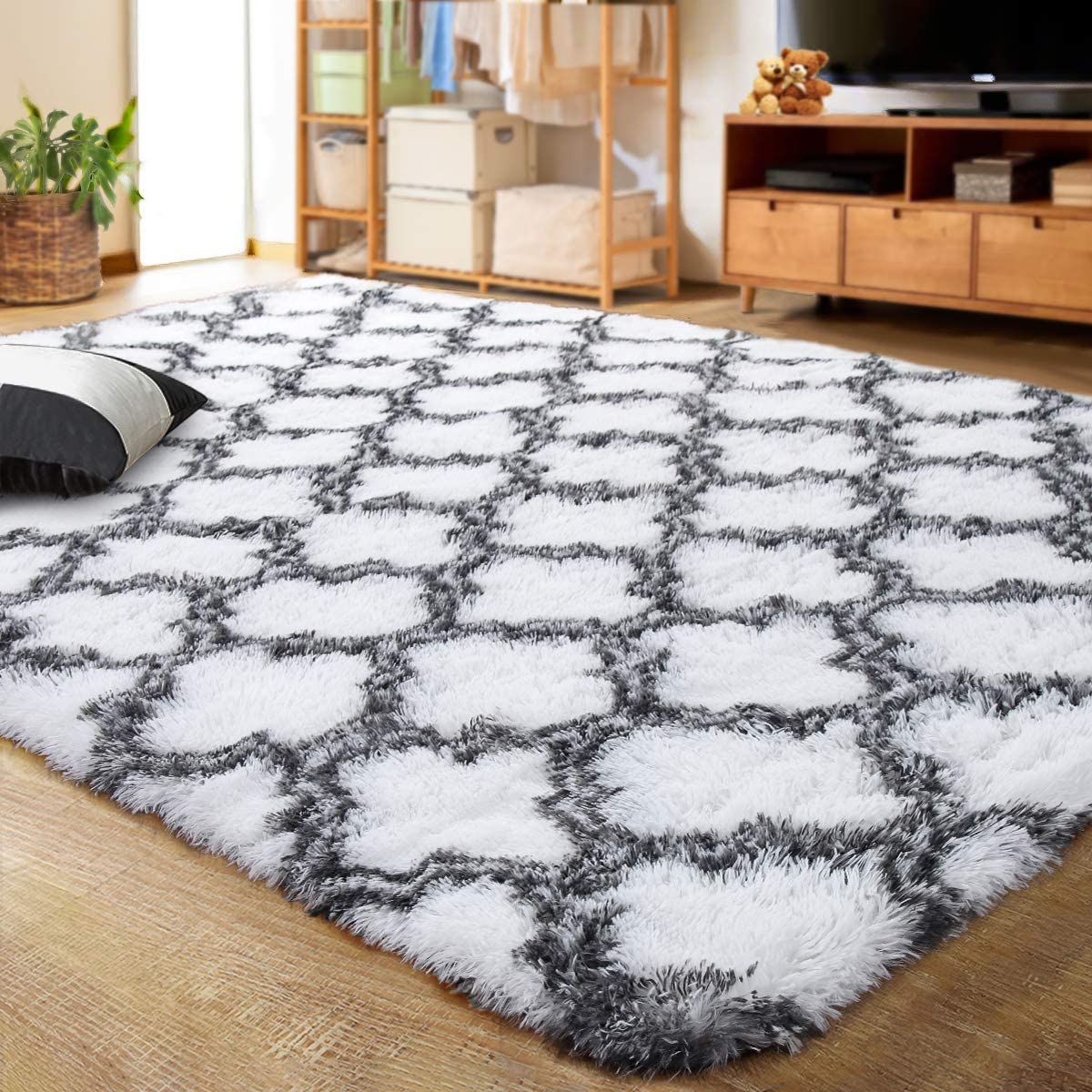 Living Room Carpets Luxury Shag Area Rug Modern Indoor Plush Fluffy Rugs - Casatrail.com