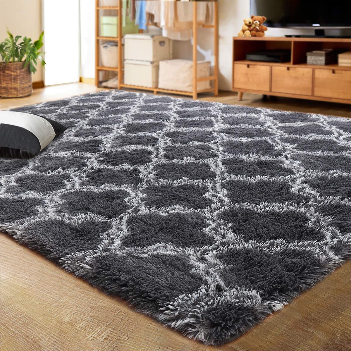 Living Room Carpets Luxury Shag Area Rug Modern Indoor Plush Fluffy Rugs - Casatrail.com