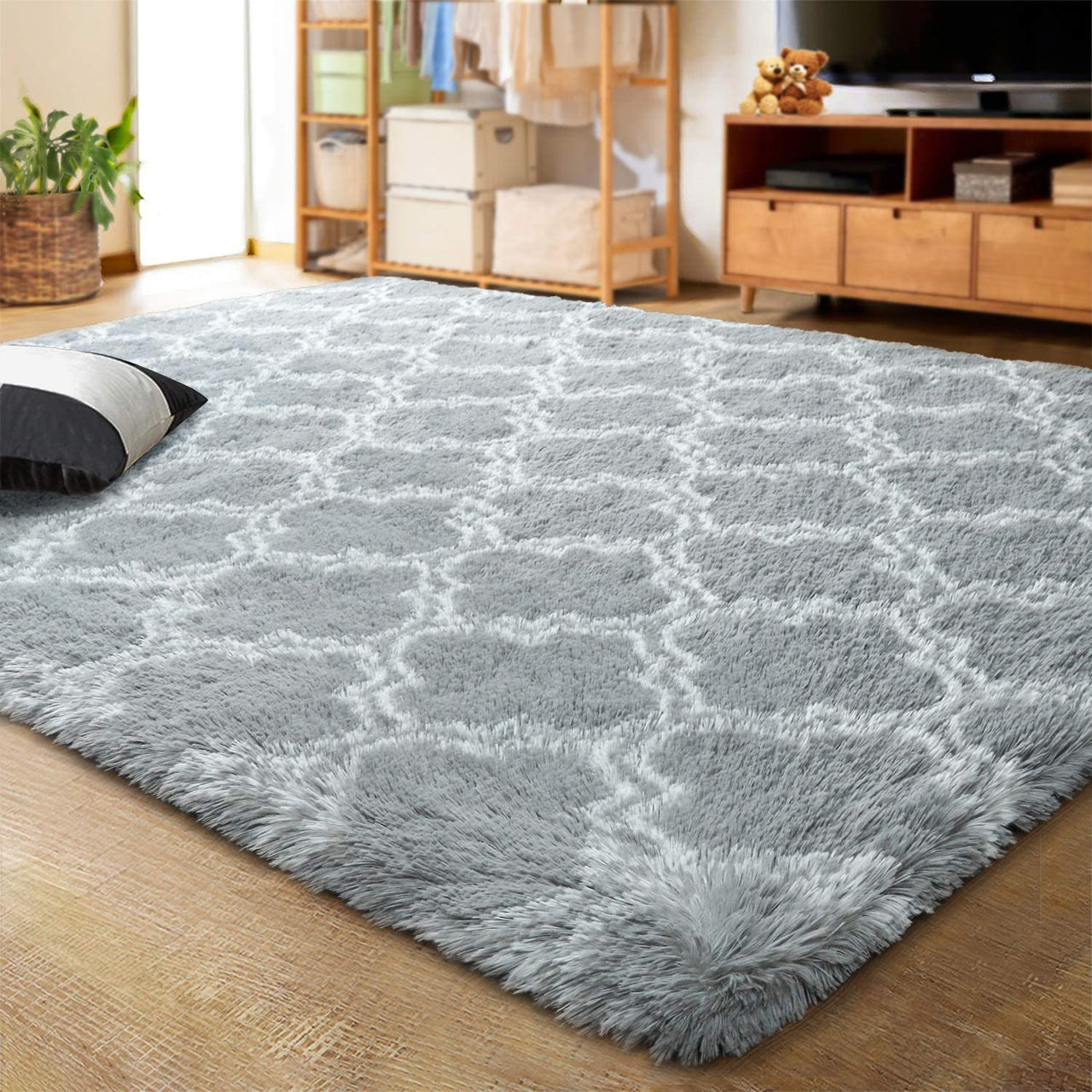 Living Room Carpets Luxury Shag Area Rug Modern Indoor Plush Fluffy Rugs - Casatrail.com