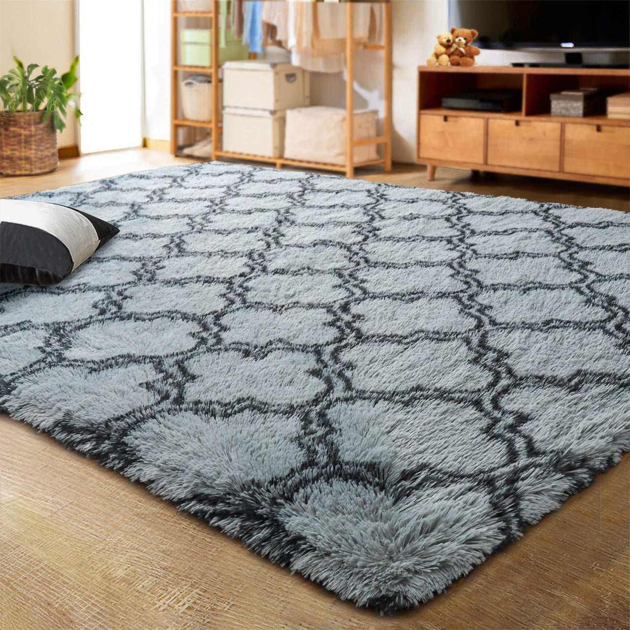 Living Room Carpets Luxury Shag Area Rug Modern Indoor Plush Fluffy Rugs - Casatrail.com