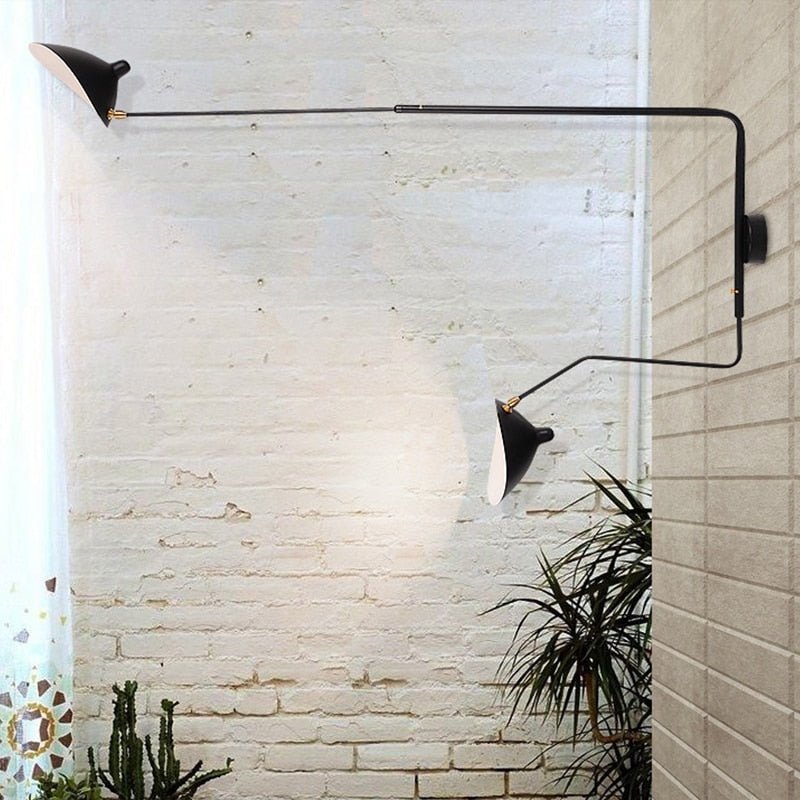 Loft Swing Arm Wall Lamp: Simple LED Fixture - Casatrail.com
