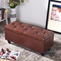 Thumbnail for Long Storage Shoe Bench with Changing Stool and Rectangular Ottoman - Casatrail.com