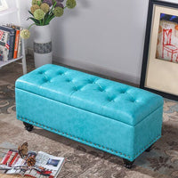 Thumbnail for Long Storage Shoe Bench with Changing Stool and Rectangular Ottoman - Casatrail.com