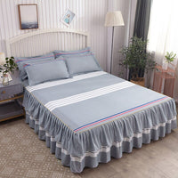 Thumbnail for Lotus Leaf Non - slip Bed Skirt with Flowers Bed Sheet - Casatrail.com