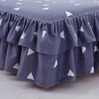 Thumbnail for Lotus Leaf Non - slip Bed Skirt with Flowers Bed Sheet - Casatrail.com