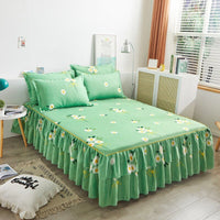 Thumbnail for Lotus Leaf Non - slip Bed Skirt with Flowers Bed Sheet - Casatrail.com