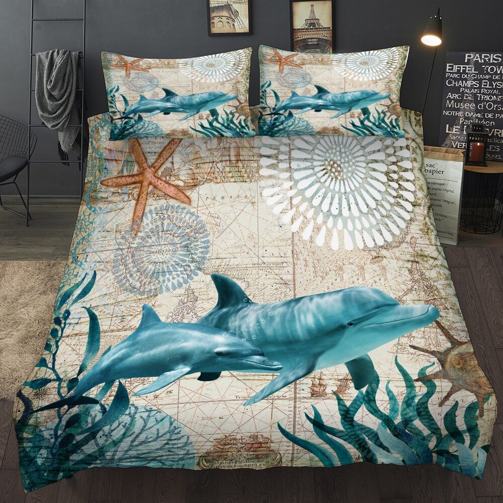 Lovely Bay Turtle Marine Sea Bedding Set - Casatrail.com