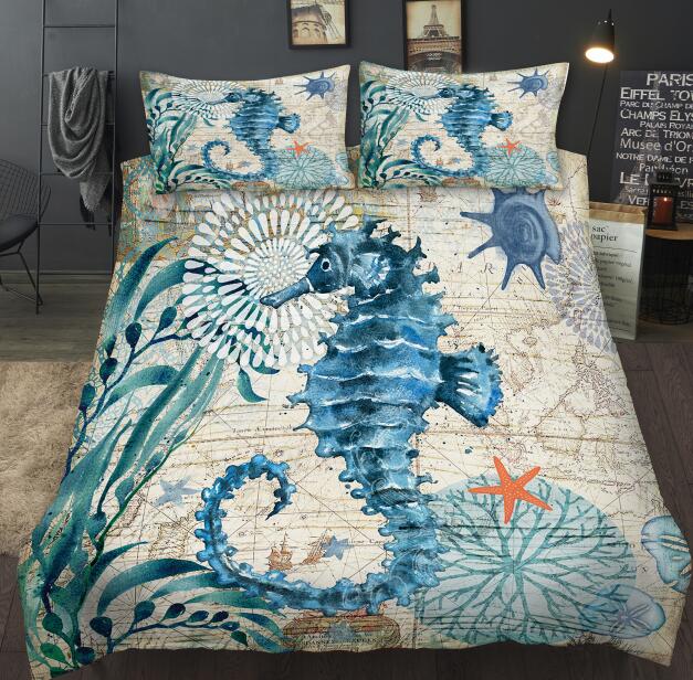 Lovely Bay Turtle Marine Sea Bedding Set - Casatrail.com