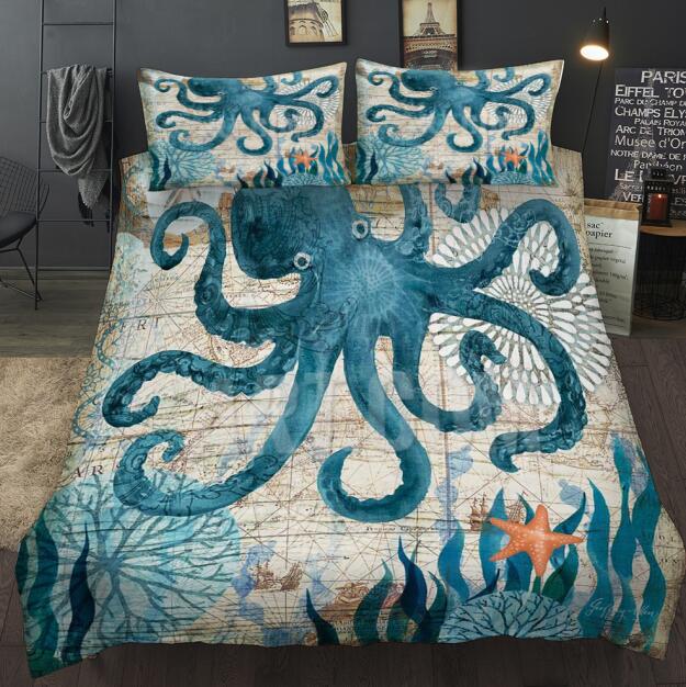 Lovely Bay Turtle Marine Sea Bedding Set - Casatrail.com