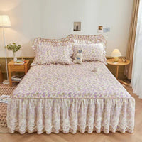 Thumbnail for Luxurious Bed Skirt Set - 100% Cotton with Pillowcases - Casatrail.com