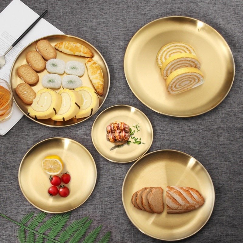 Luxurious Brass Gold Round Storage Tray - Casatrail.com