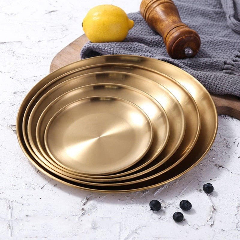 Luxurious Brass Gold Round Storage Tray - Casatrail.com