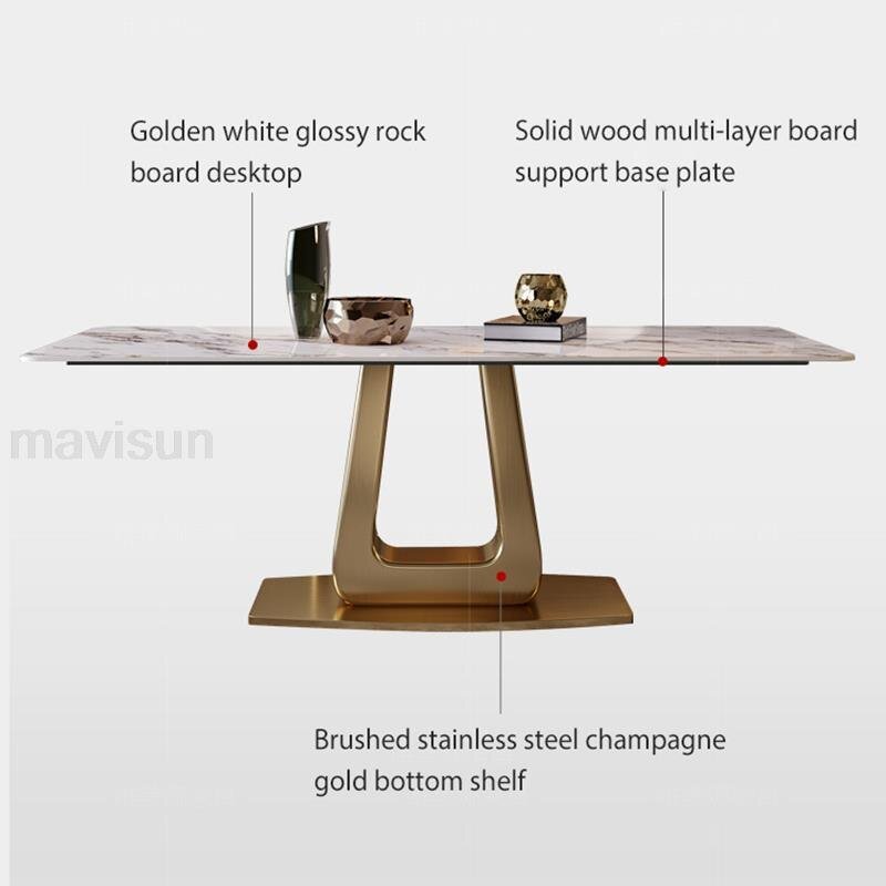 Luxurious Dining Table Set with Steel Base Plate - Casatrail.com
