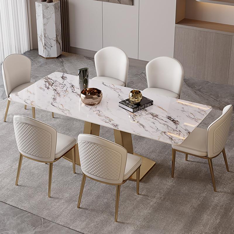 Luxurious Dining Table Set with Steel Base Plate - Casatrail.com