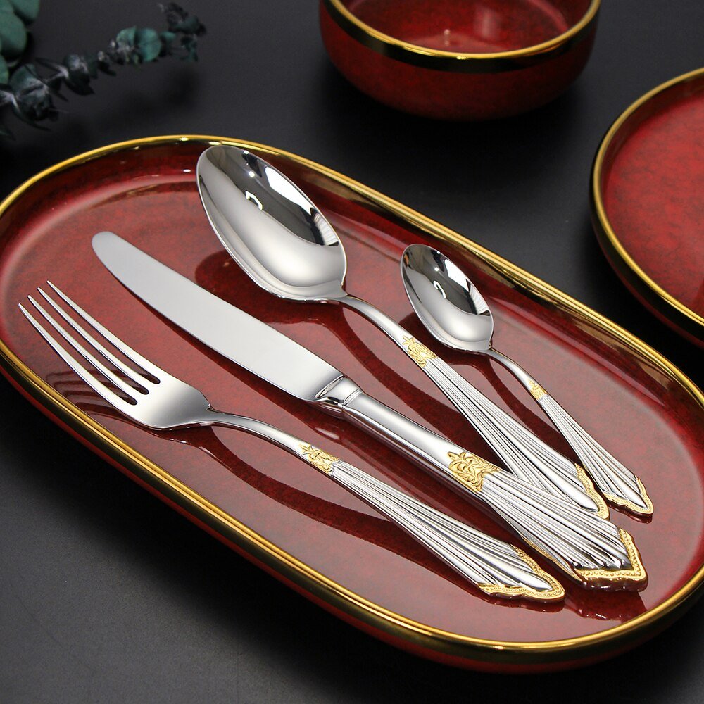 Luxury 24K Gold Plated Flatware Set - Casatrail.com