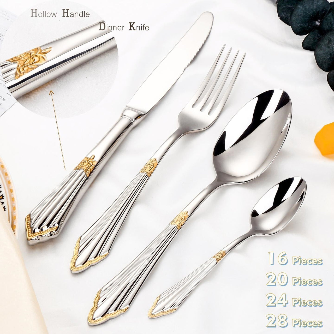 Luxury 24K Gold Plated Flatware Set - Casatrail.com