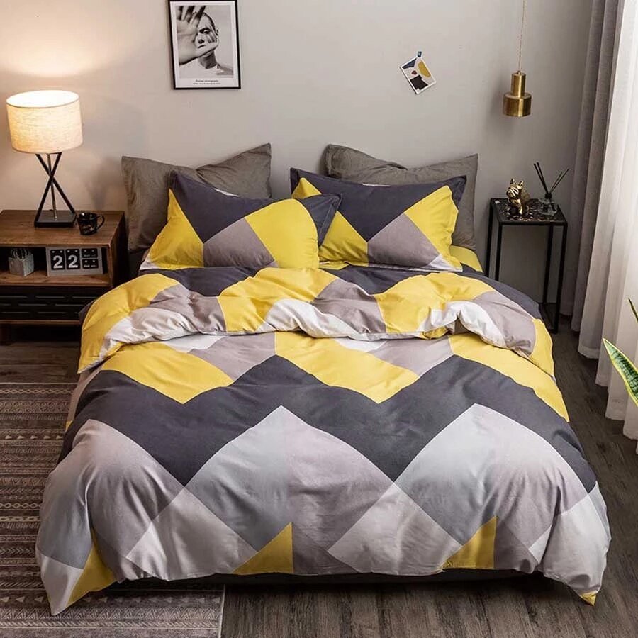 Luxury Bedding Set with King Size Duvet Cover and Geometric Print - Casatrail.com