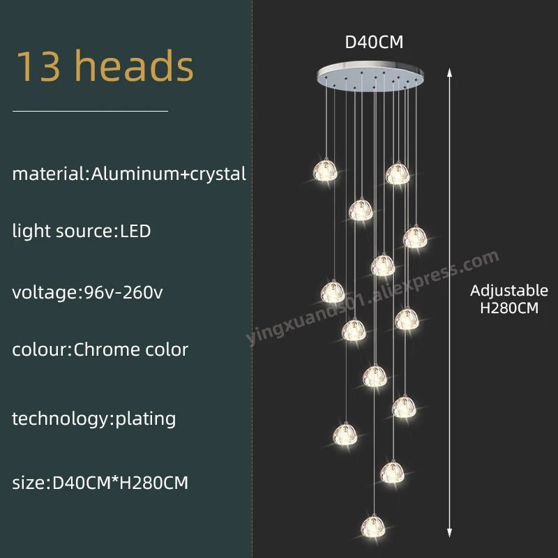 Luxury Design Crystal Chandelier with LED Lighting - Casatrail.com