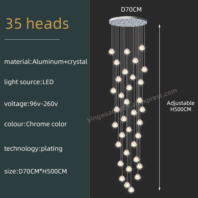 Luxury Design Crystal Chandelier with LED Lighting - Casatrail.com